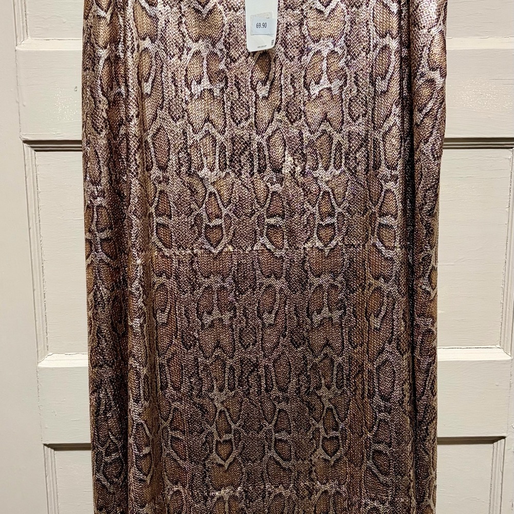 Zara Vintage Sequin Snake-Print Skirt